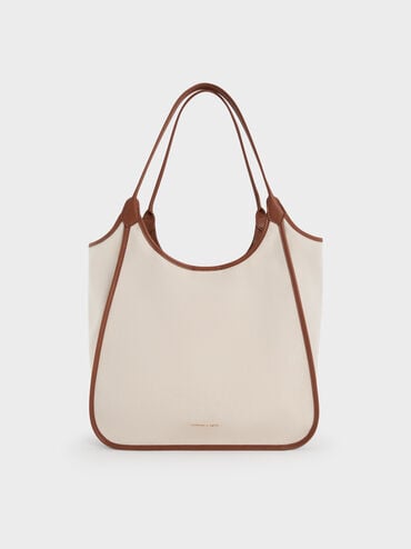 Sianna Canvas Contrast-Trim Tote Bag