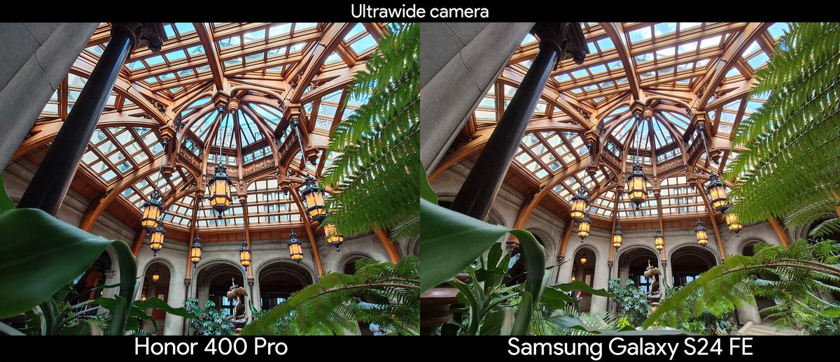 Comparing ultrawide camera samples between the Honor 400 Pro and the Samsung Galaxy S24 FE