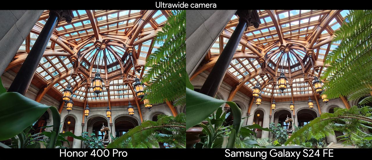 Comparing ultrawide camera samples between the Honor 400 Pro and the Samsung Galaxy S24 FE