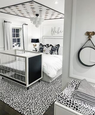Gender neutral nursery ideas: Baby Blake black and white nursery by Rochelle Humes