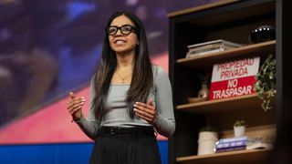 Google XR glasses being shown off at TED 2025