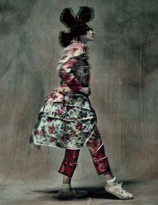Photograph of fashion model from Paolo Roversi exhibition Paris