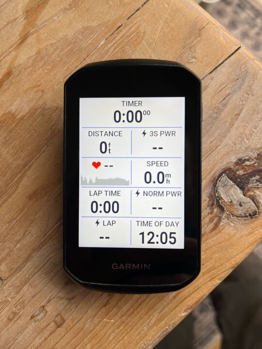 A Garmin Edge 550 road profile screen