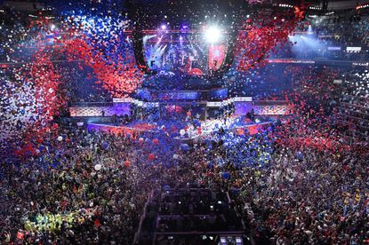 A scene from the 2016 Democratic National Convention.