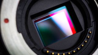 A Sony image sensor sits inside an Olympus PEN E-P7 camera