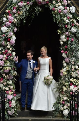 Declan Donnelly and Ali Astall after the wedding. ceremony.
