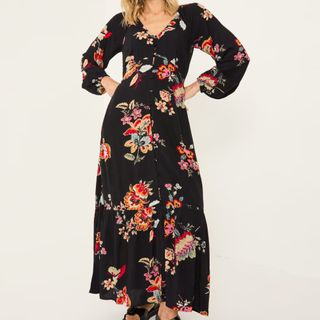 FatFace Floral V-Neck Dress