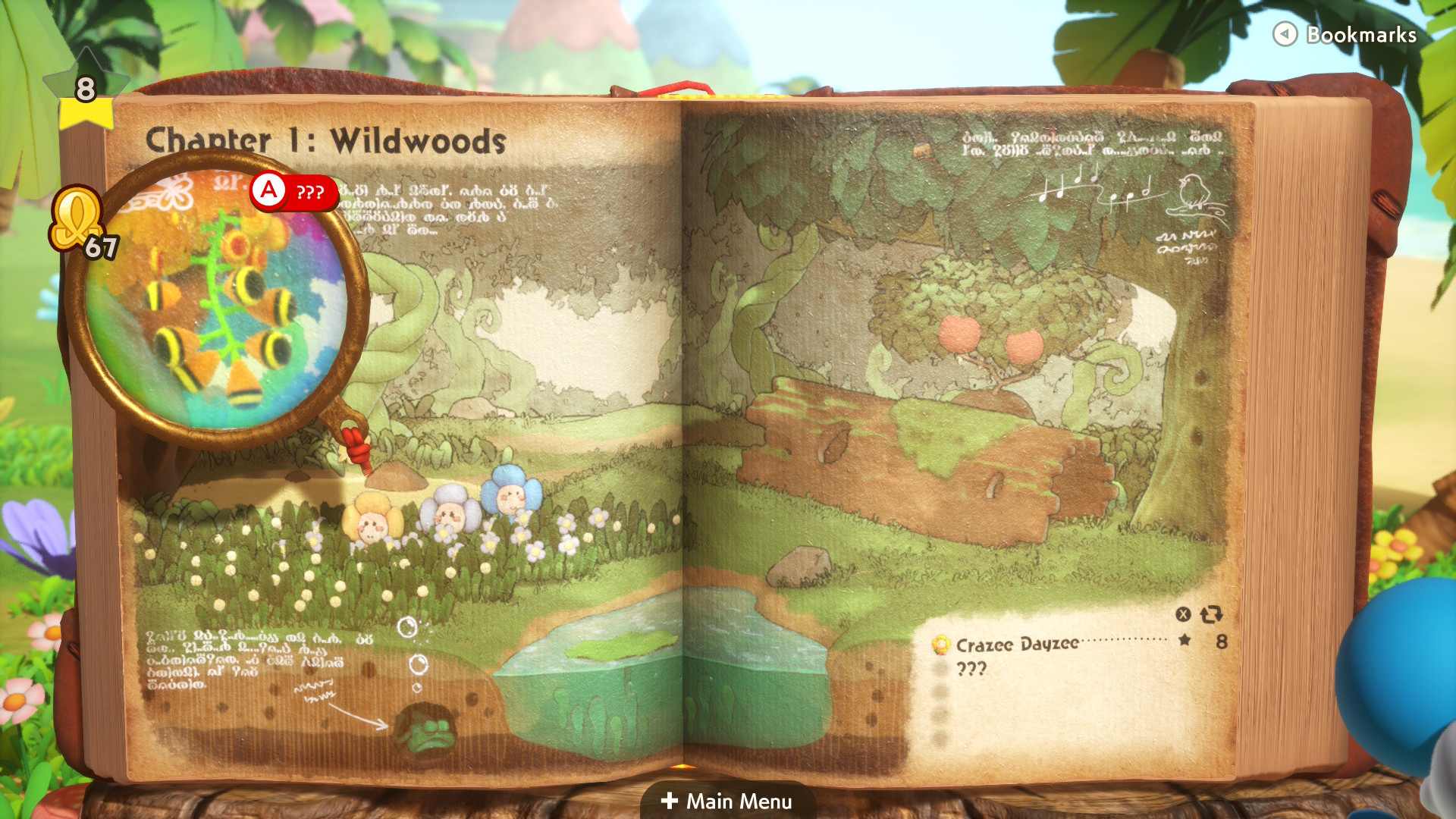 Investigating a new creature in Yoshi and the Mysterious Book