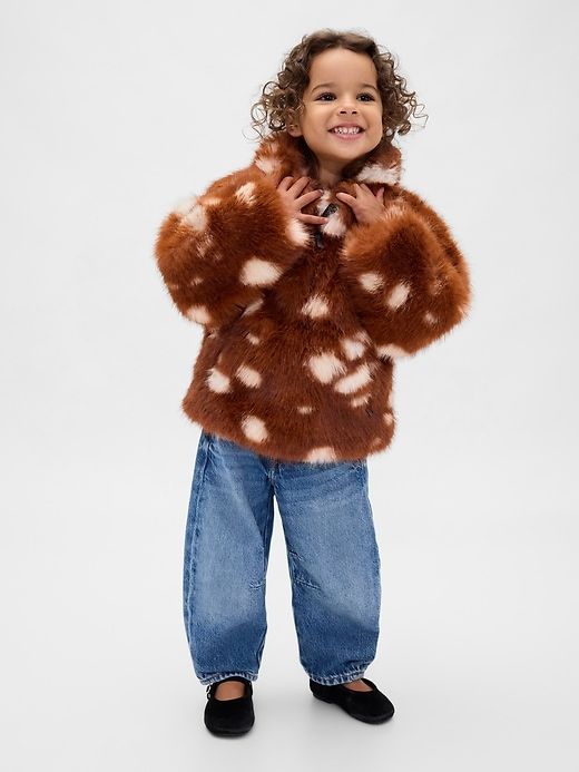 Gap × Sandy Liang Baby & Toddler Spotted Vegan Fur Half-Zip Pullover