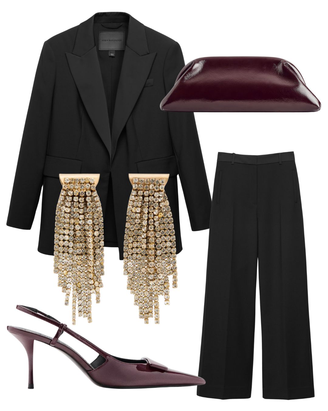 a collage showing high street party outfit ideas