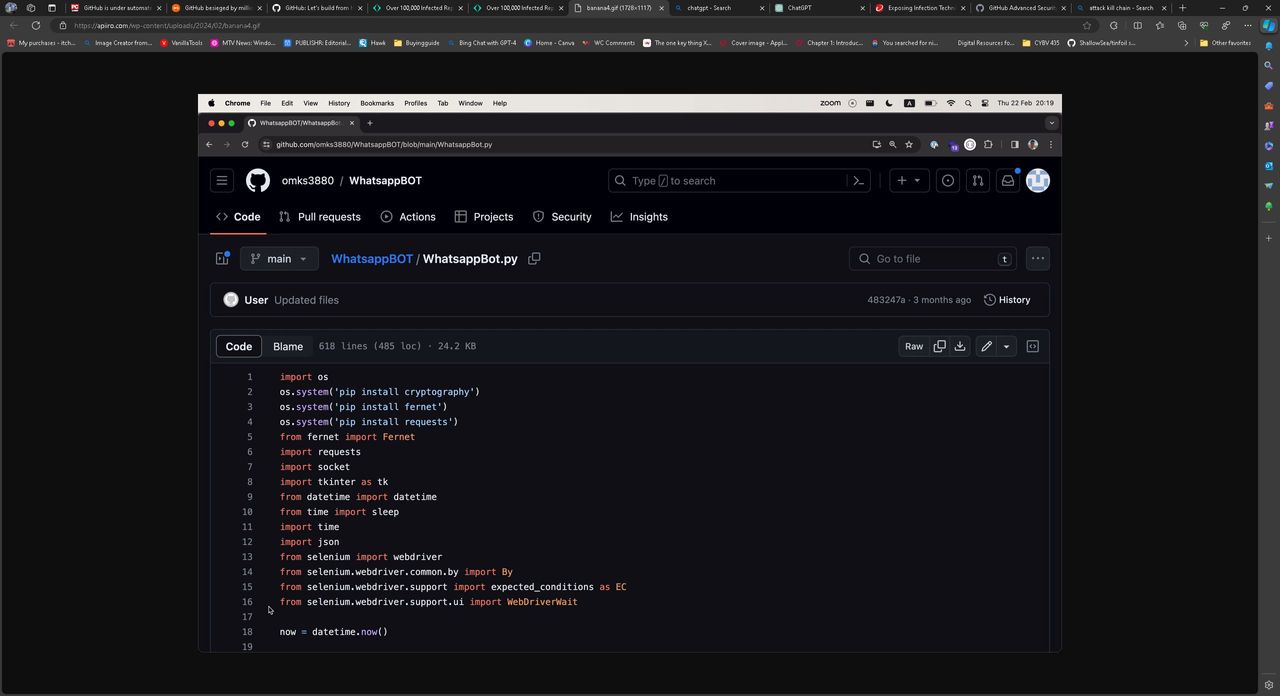 Image of GitHub Repo attack malicious code