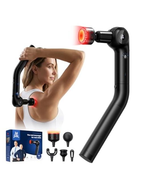 Bob and Brad 2-In-1 Massage Gun With Heat & Red Light Soothing L7 Ultra Massage Gun With Extension Handle