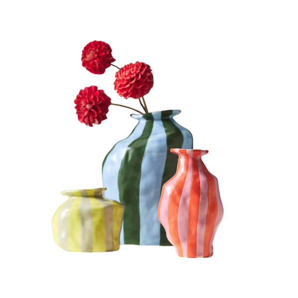 Maya Eline Leroy Striped Ceramic Vase