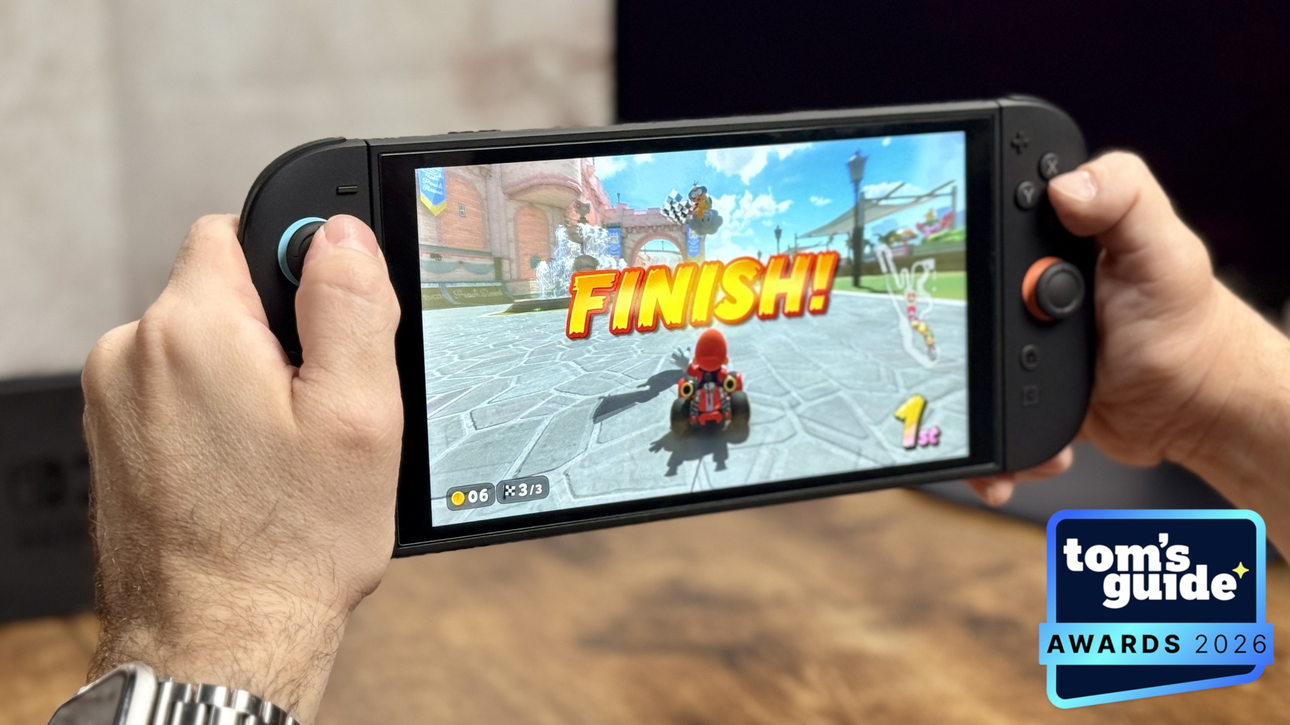 The Nintendo Switch 2 with a TG Awards 2026 badge
