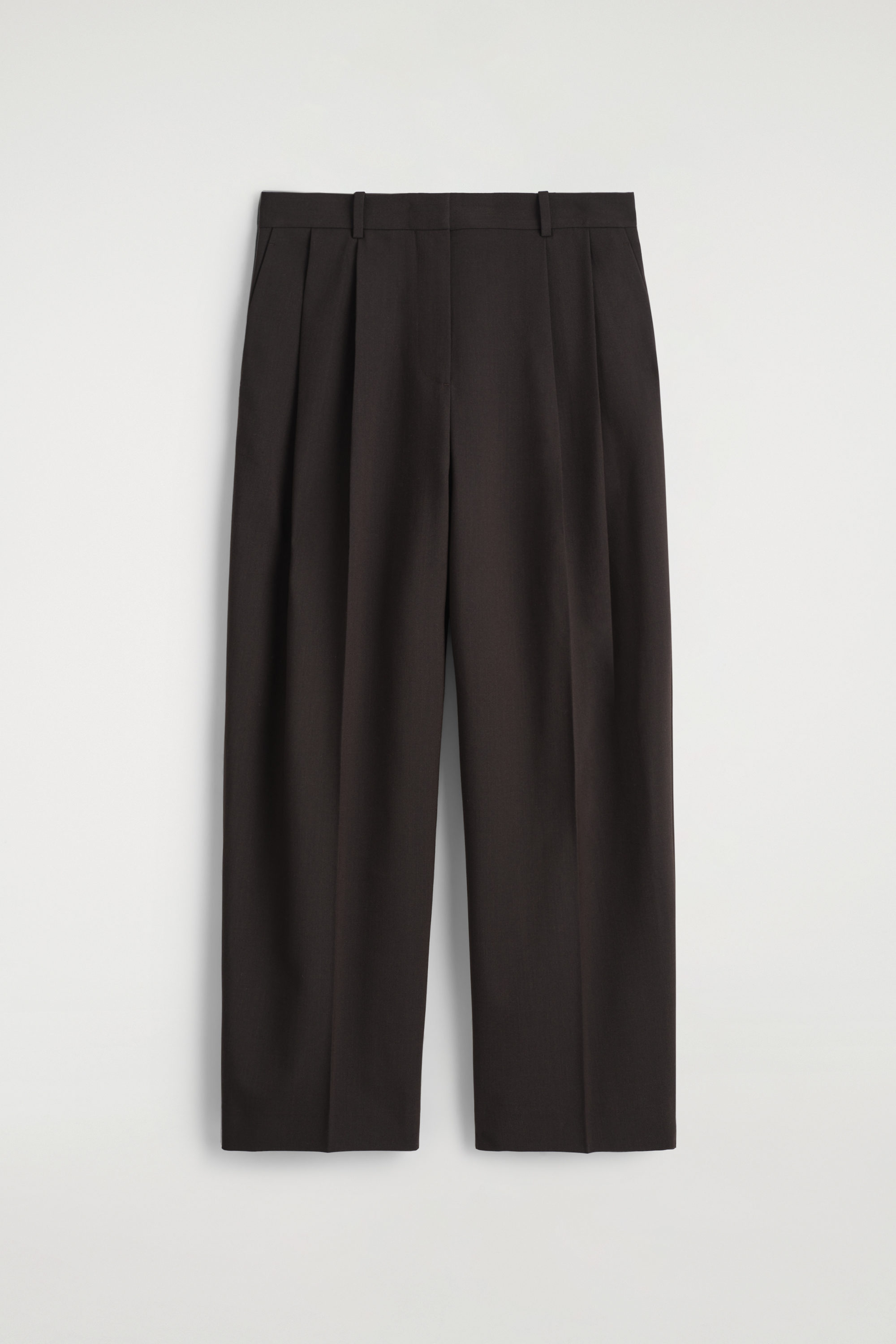 Relaxed Twill Wide-Leg Trousers