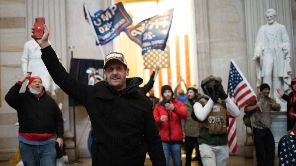 A pro-Trump mob inside the Capitol.