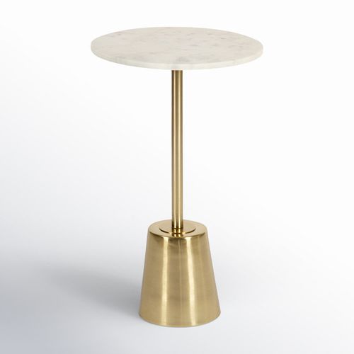 Genuine Marble Pedestal End Table