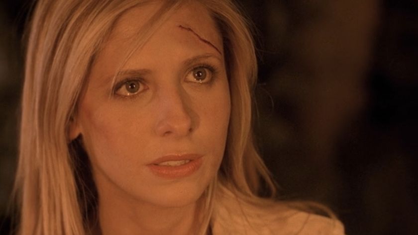 Buffy crying with a head wound in the series finale &quot;Chosen&quot;. 