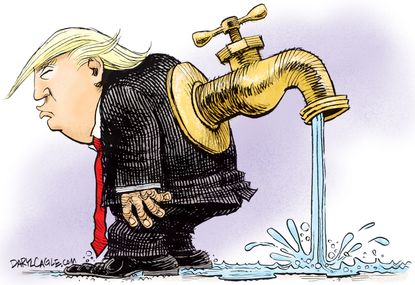 Political Cartoon U.S. Donald Trump Russia leaks