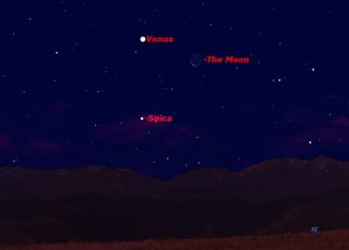 November 2012 Venus, Spica & Moon Sky Map