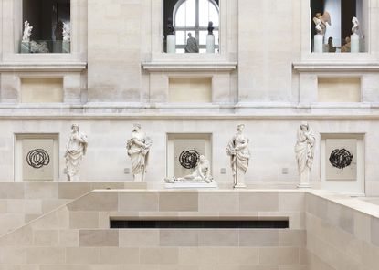 installation view at the Louvre Museum, Paris