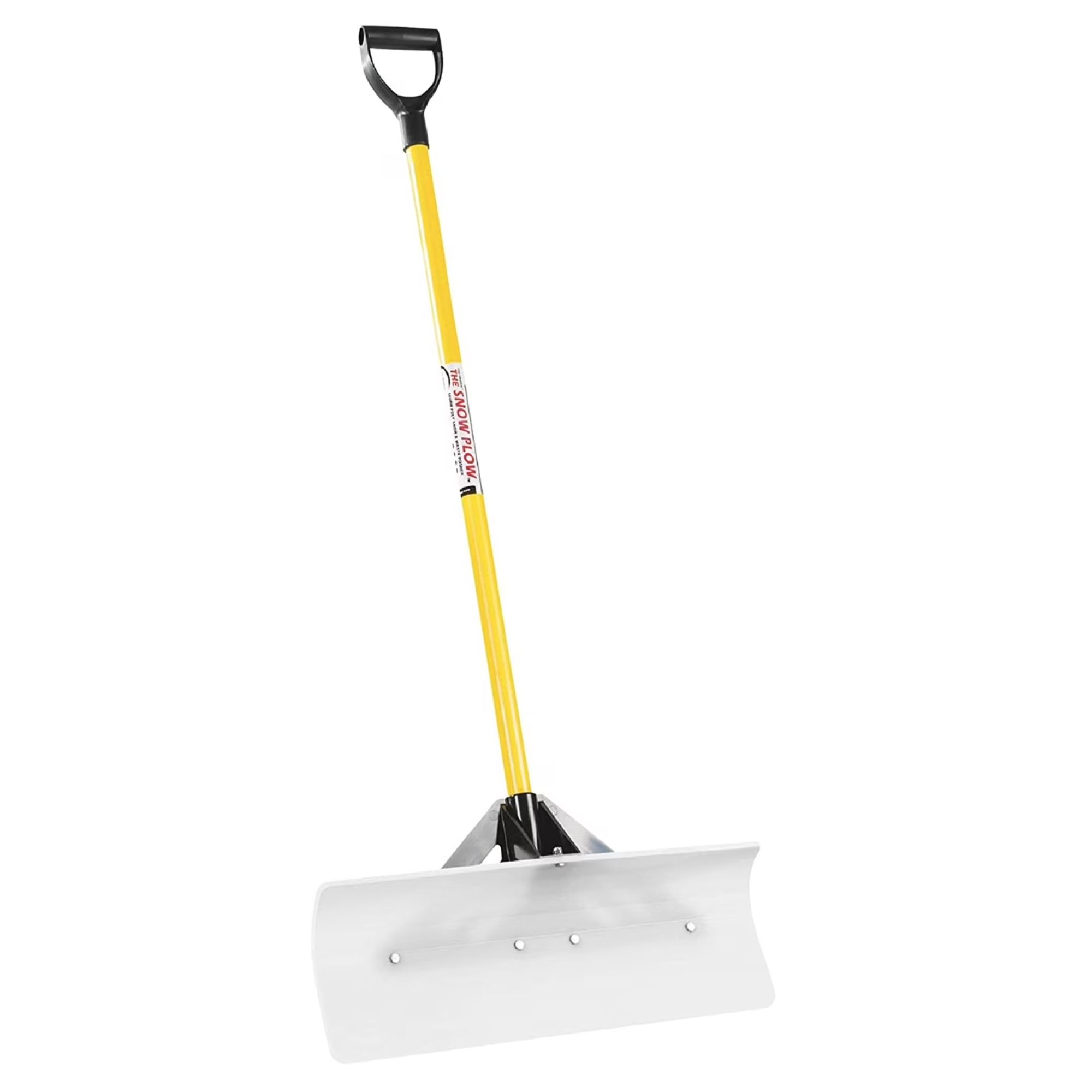 Yellow, white and black snow shovel