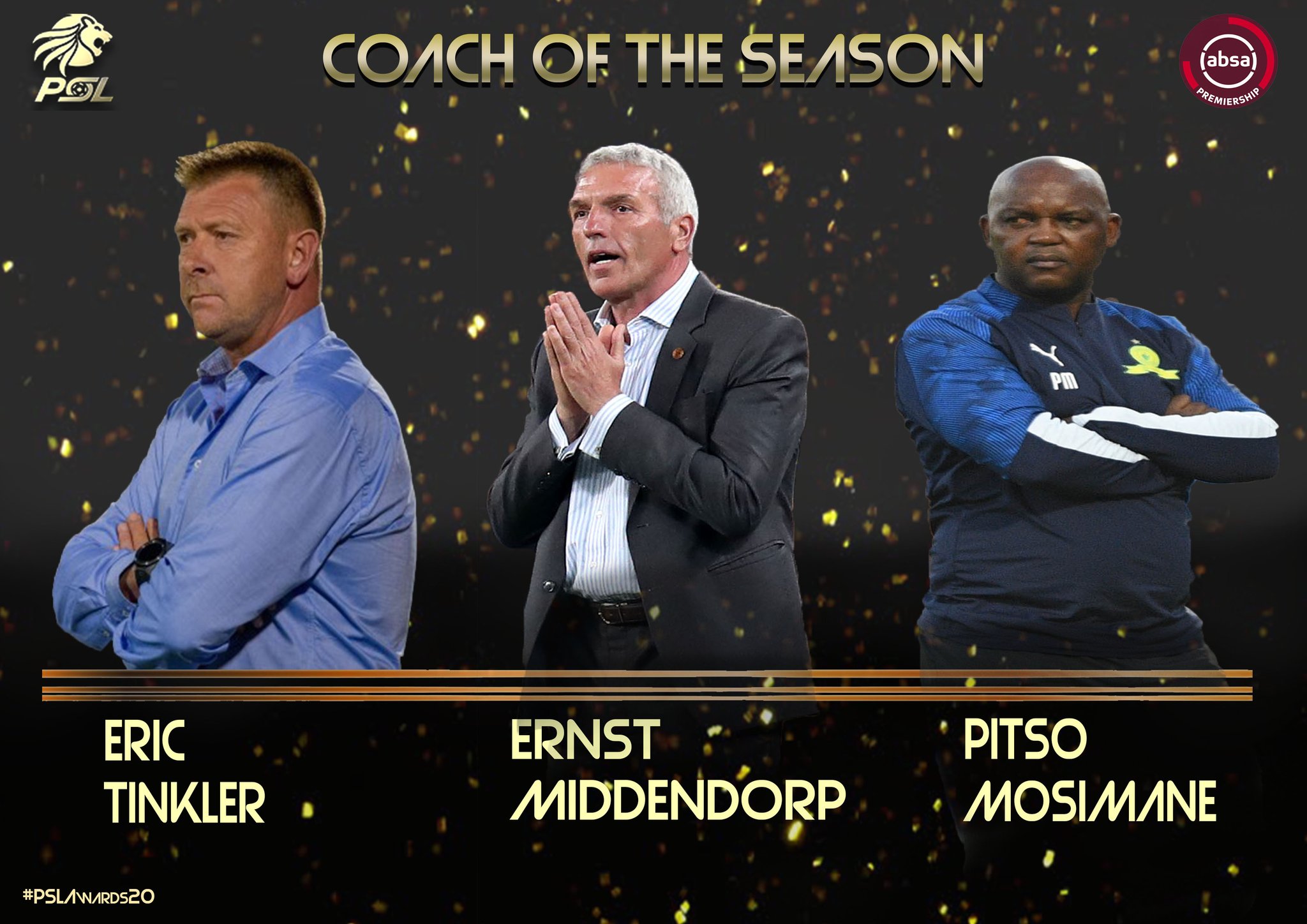 Eric Tinkler, Ernst Middendorp and Pitso Mosimane