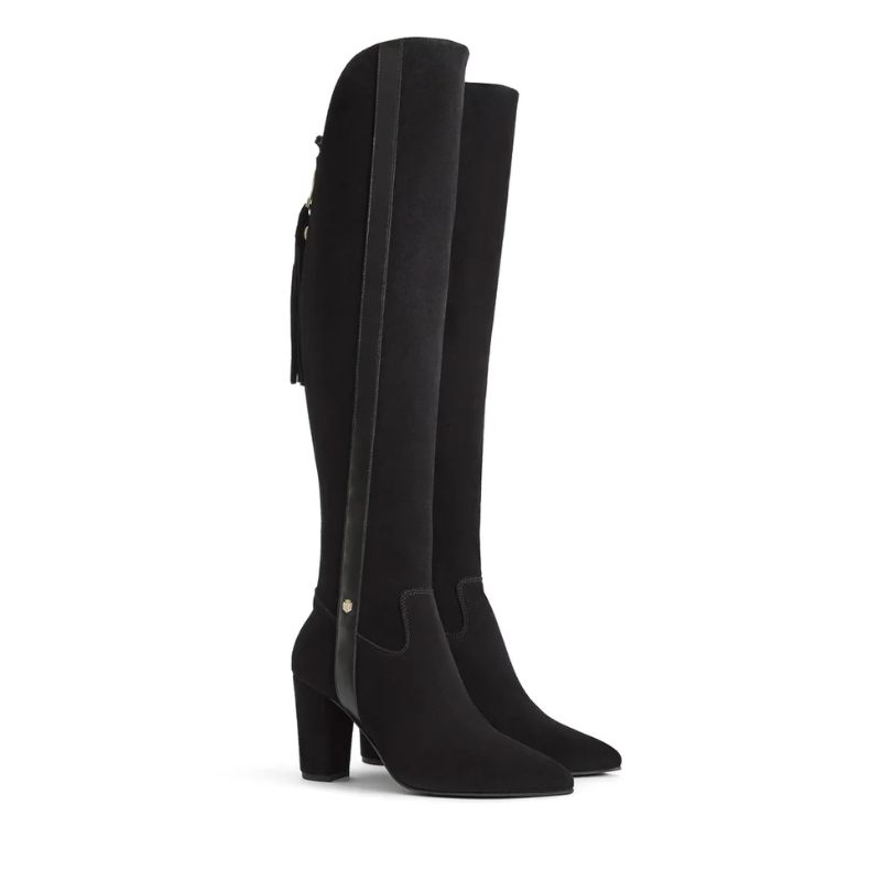 Fitzrovia Black Heeled over-the-knee boots cut out