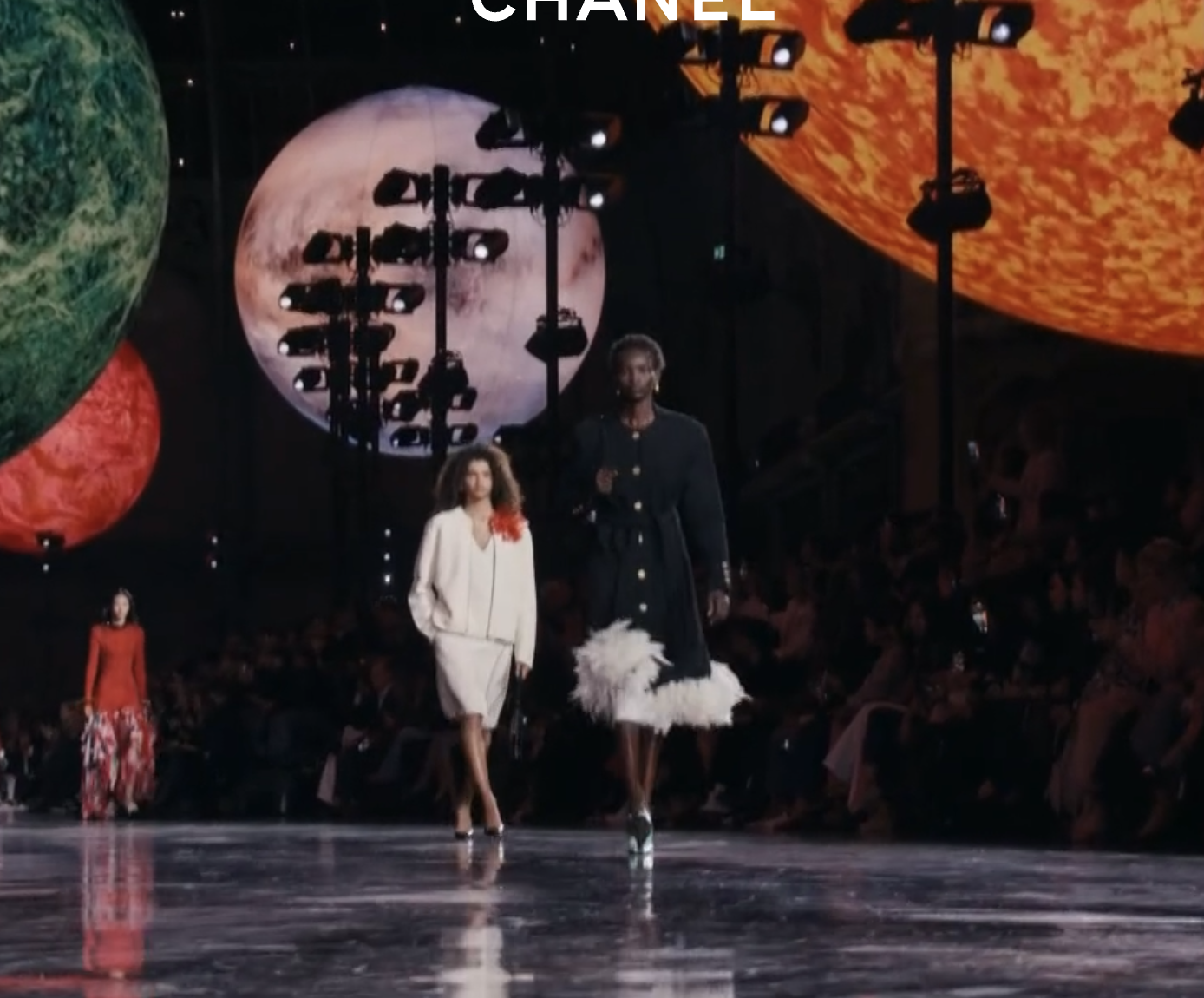 a model on the chanel runway