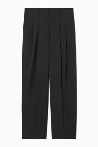 Wide-Leg Tailored Wool Trousers