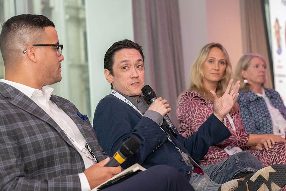 Talking local TV at the Advanced Advertising Summit (l. to r.): Christopher Martinez, Hearst Television; Jim Loughran, Viamedia; Kristin Wnuk, Roku; and Carol Hinnant, Comscore. 