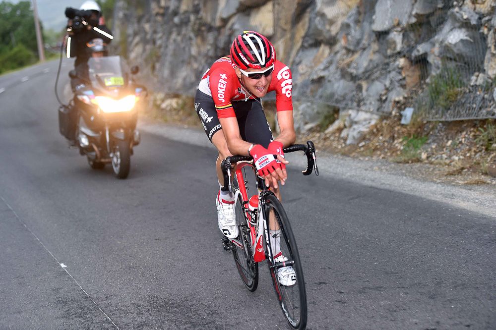 Tim Wellens on his own late in the race.