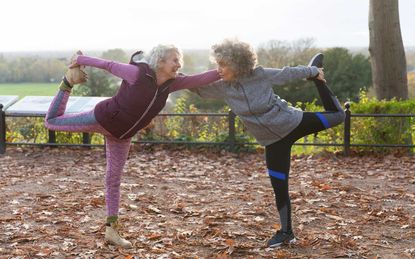 Image of retired people exercising 