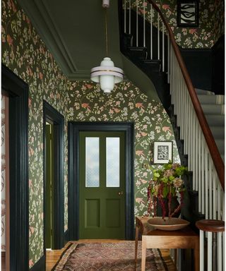 little greene wallpapered staircase decor ideas