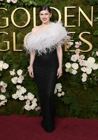 Alexandra Daddario attends the 82nd Annual Golden Globe Awards at The Beverly Hilton on January 05, 2025 in Beverly Hills, California.