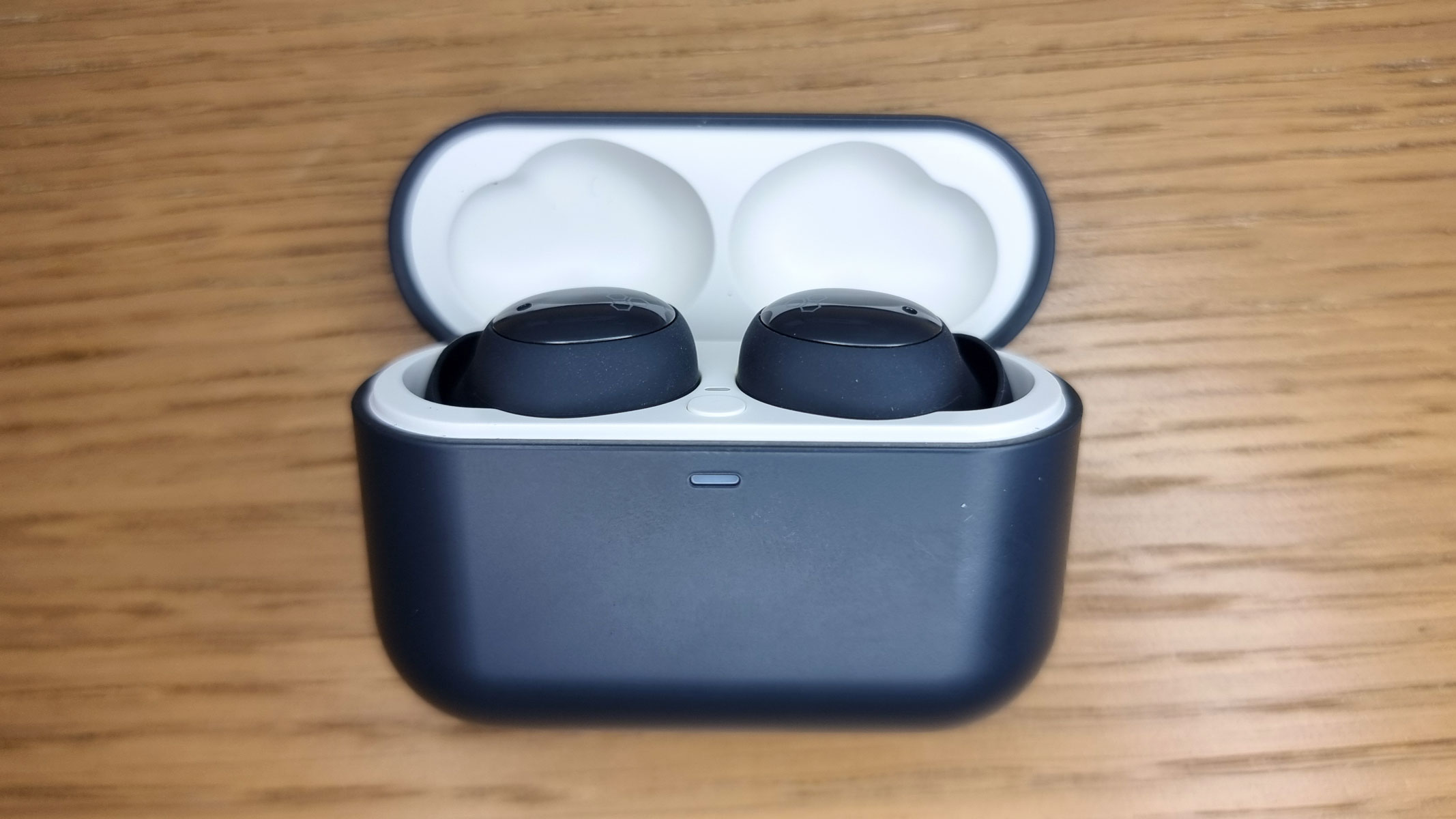 a picture of the Final ZE500 earbuds in an open charging case