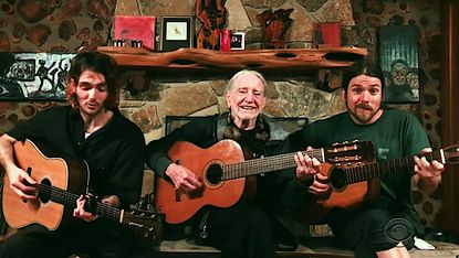 Willie Nelson and family sing on The Late Show