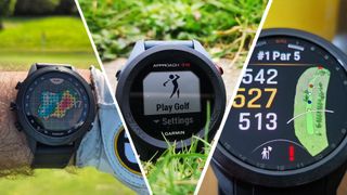 Three different Garmin golf watches