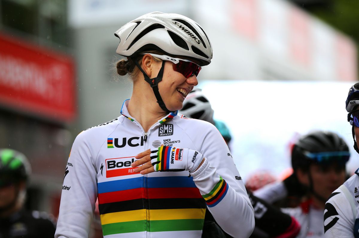 World champion Amalie Dideriksen didn't mind the wet start