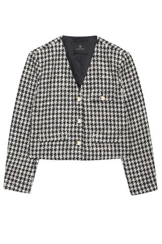 Cara Houndstooth-Pattern Blazer