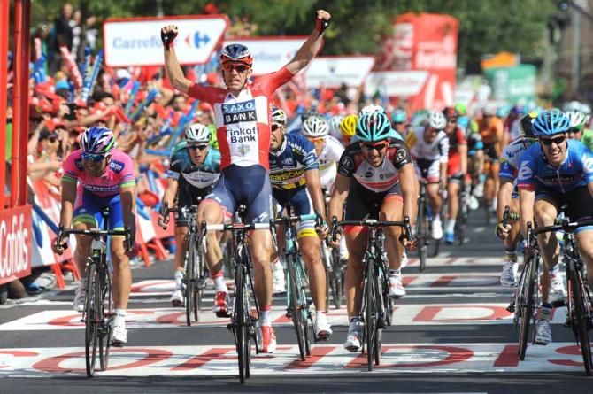 Michael M&oslash;rk&oslash;v (Saxo-Tinkoff) was the quickest in the bunch sprint.