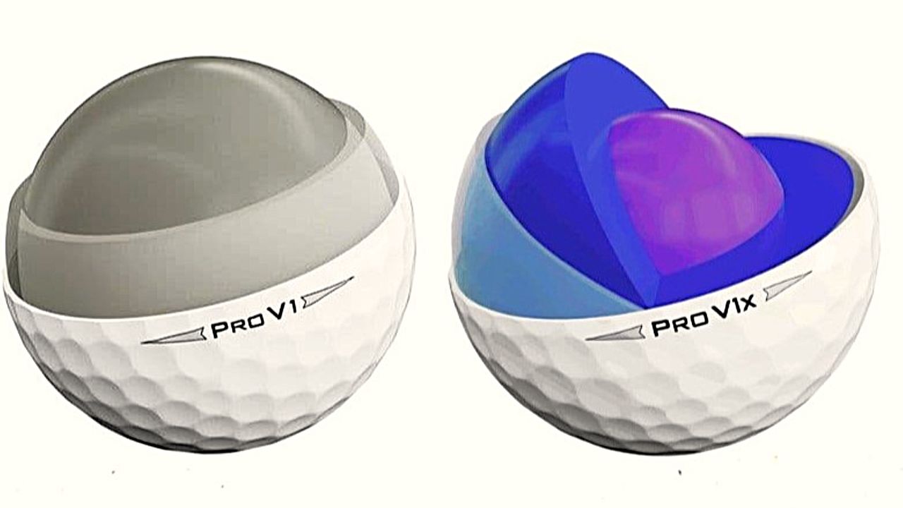 Image depicting the inner layers of a Titleist Pro V1 and Pro V1x