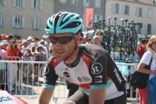 Jens Voigt (RadioShack-Leopard) looking relaxed. When the Tour visited the Pyrenees in 2011, he crashed twice on the descent of Port de Lers
