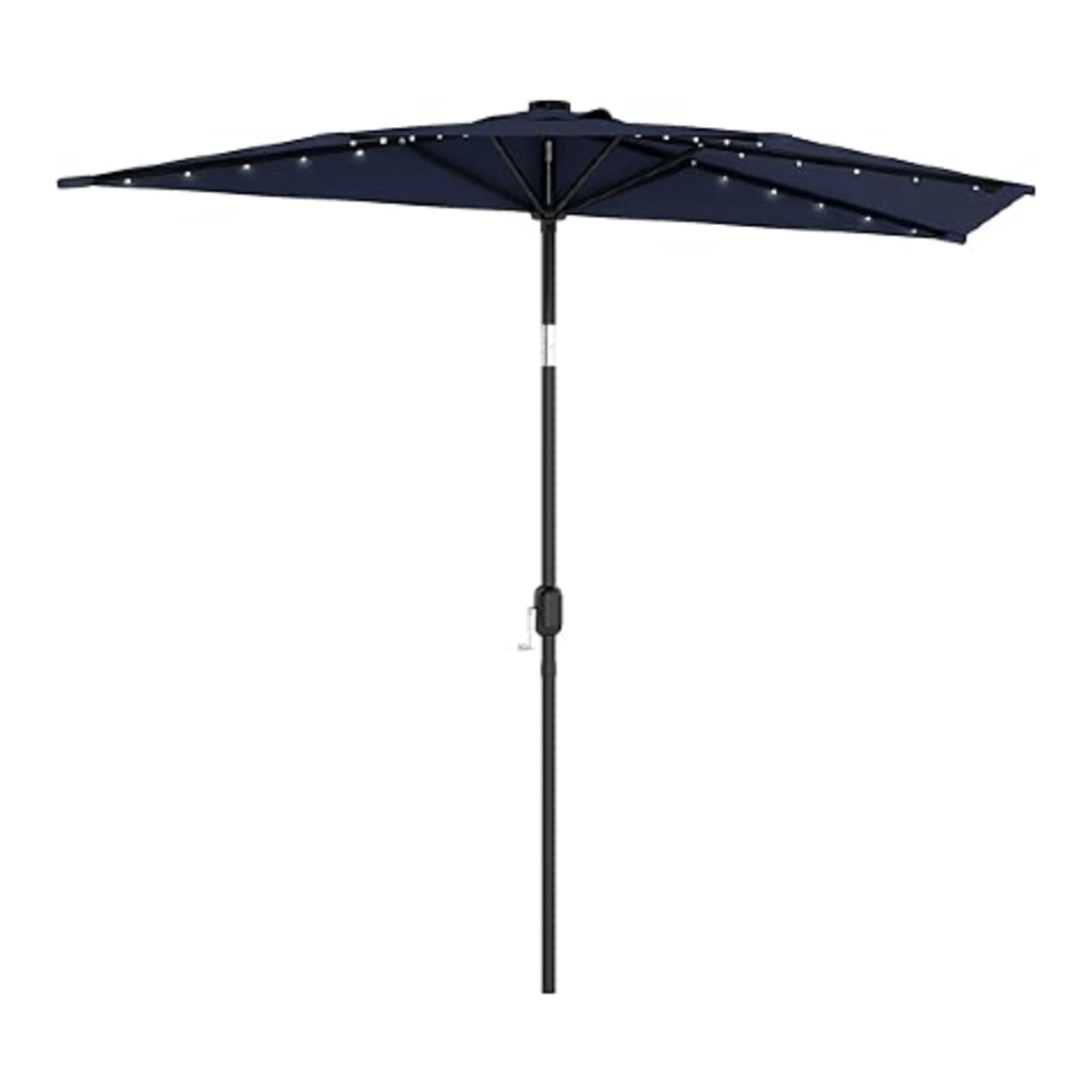 Outsunny 2.6 m Half Garden Parasol with Solar LED Lights