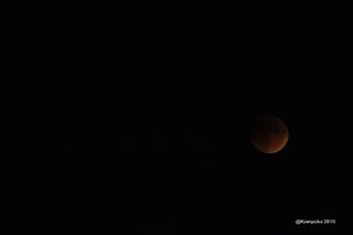 Supermoon lunar eclipse in the sky