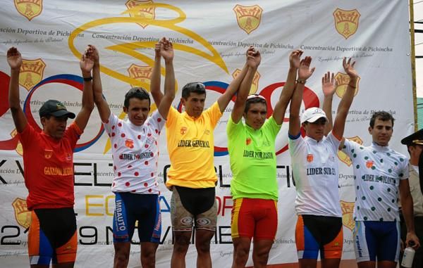 The Vuelta al Ecuador classification leaders after stage five.