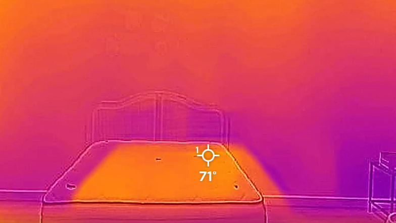 The thermal imaging test of the Helix Sunset Luxe mattress.