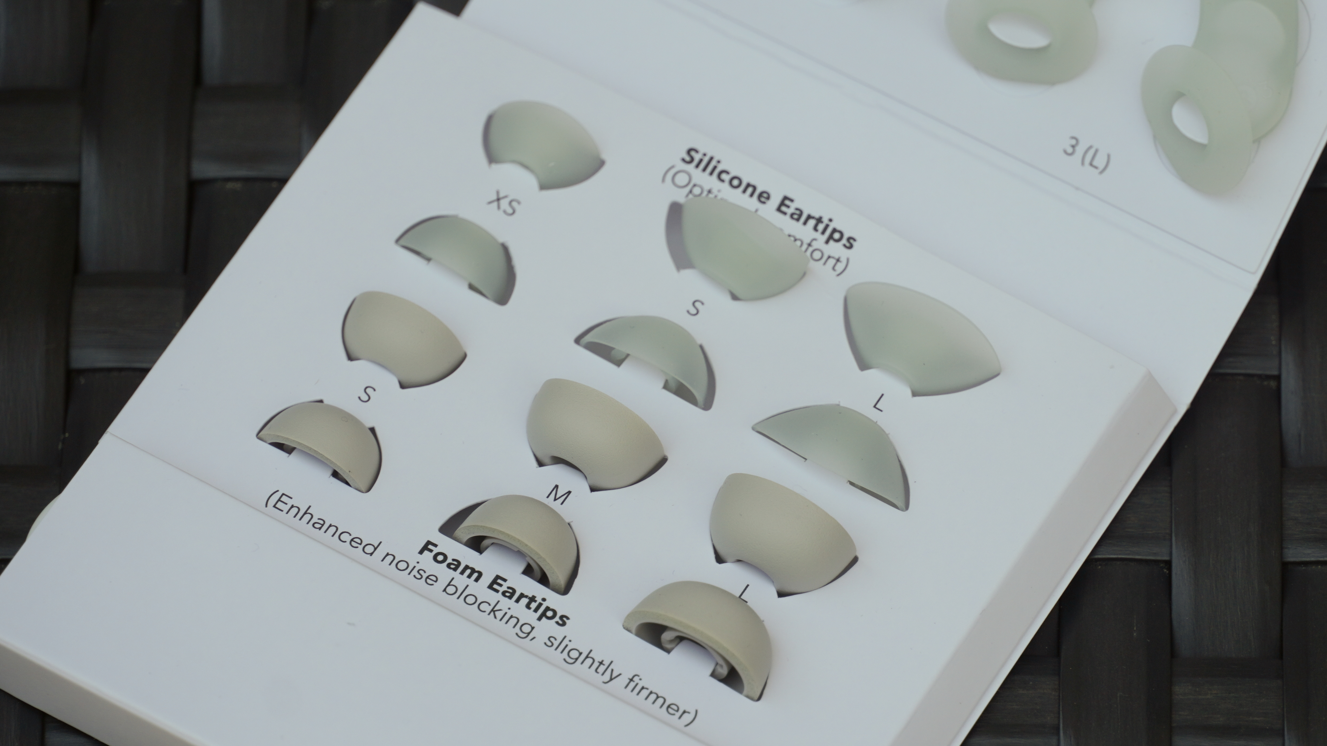 The silicone and memory foam eartips that come with the Anker Soundcore Sleep A30 earbuds.