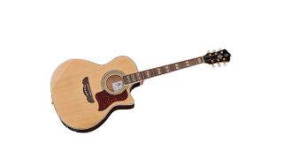 The Harley Benton CLJ-503CE WN acoustic guitar on a plain white background