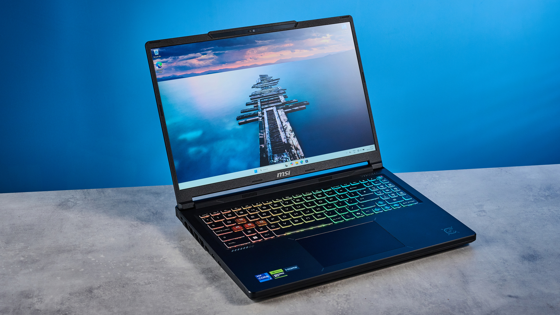 A black MSI Crosshair 16 HX E14W gaming laptop
